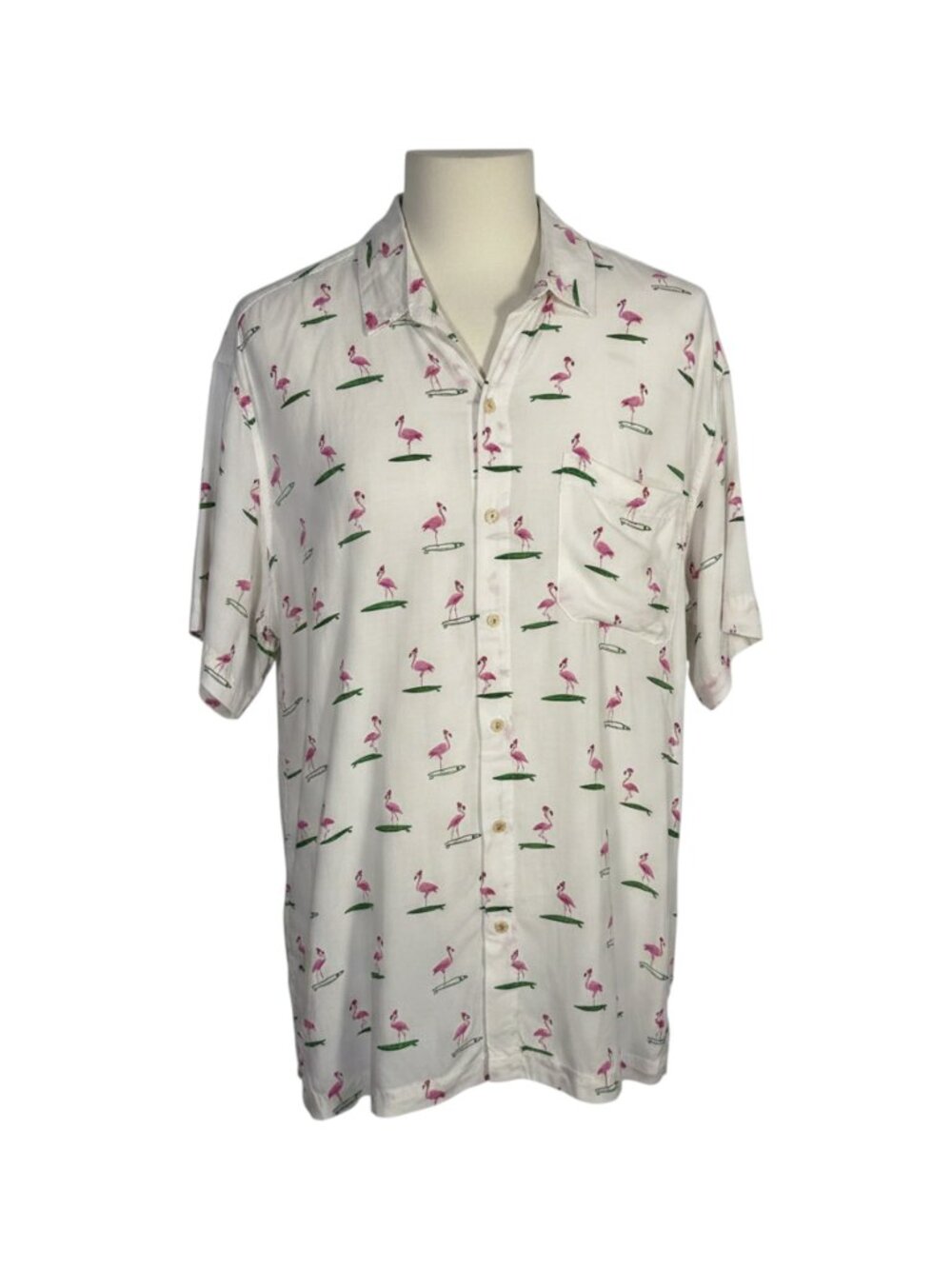 Kenny Flowers Flamingo Shirt Men's XXL White
